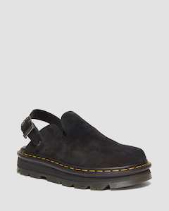 Clothing: Dr. Martens Zebzag Mule - Black E.H Suede MB