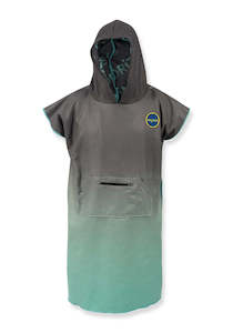 Dritimes Teal-Charcoal Fade Hooded Towel | Youth