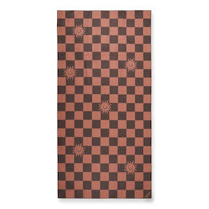 Clothing: Dritimes Checked Out Mocha Beach Towel