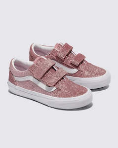 Vans Old Skool V Kids Glitter Rose Gold