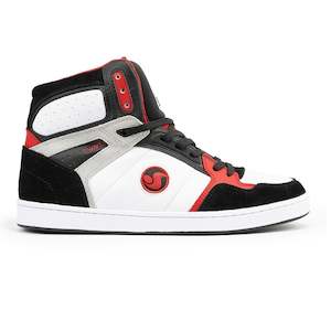 Clothing: DVS Honcho White Black Red Suede