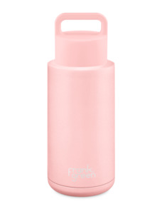 Frank Green Blushed Ceramic Reusable Bottle (Grip Finish) with Grip Lid - 1,000ml (34oz)