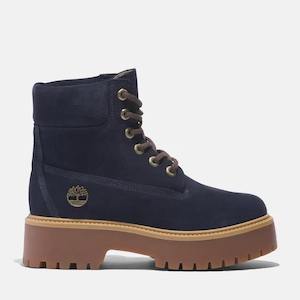 Timberland Women's Stone Street 6-Inch Waterproof Boot - Dark Blue Suede