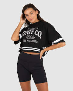 Clothing: Unit Varsity Cropped Ladies Tee