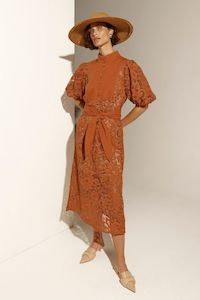 ZOE KRATZMANN KINETIC DRESS-TOFFEE LACE