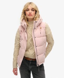 Superdry Everest Hooded Puffer Gilet-pink