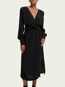 Womenswear: MAISON DRAPED DRESS-BLACK