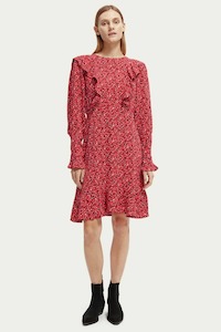 Womenswear: MAISON RUFFLED HEM MINI DRESS