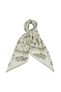 Karen Walker Filigree Classic Silk Scarf-cream/olive