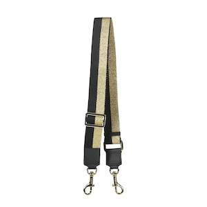 Saben Feature Strap Webbing-gold+black Stripe