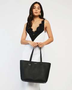 Womenswear: SABEN TILBURY SHOULDER BAG-BLACK&BRONZE FOIL