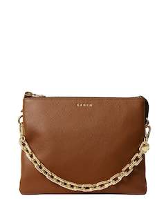 SABEN MATILDA CROSSBODY-TAN&CHUNKY CHAIN