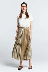 Karen Walker Sunray Pleated Skirt-gold