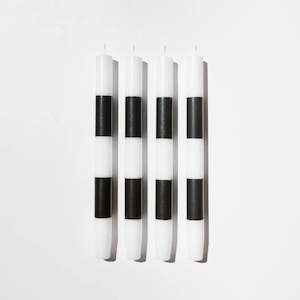 FAZEEK STRIPED DINNER CANDLES-BLACK&WHITE