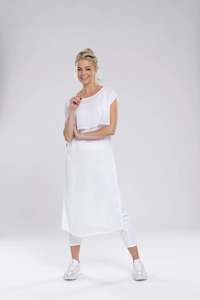 Womenswear: NES TABBARD DRESS-WHITE