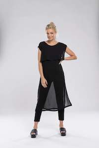 NES TABBARD DRESS-BLACK