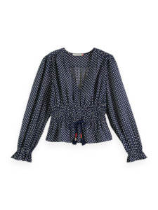 Womenswear: SCOTCH&SODA V NECK TOP-POLKA