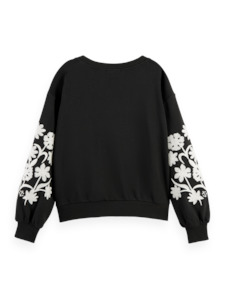 Womenswear: SCOTCH&SODA EMBROIDERED SLEEVE SWEAT