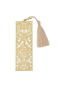 Womenswear: KAREN WALKER FILIGREE BOOKMARK-GOLD/MACADAMIA