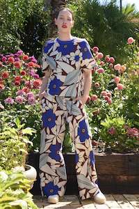 Womenswear: CURATE GET EVEN PANT-BLUE FLORAL