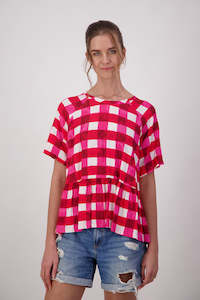 Womenswear: BRIARWOOD JERRY  TOP-PINK GINGHAM