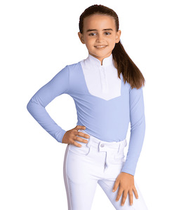 Maximilian Equestrian YR Sienna Long Sleeve Show Shirt (Iris Blue)