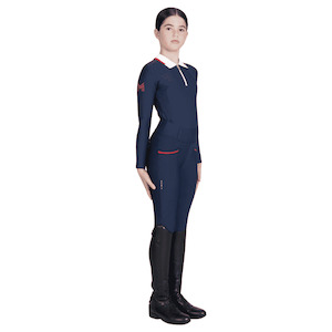 Products: Maximilian Equestrian YR Pro Riding Leggings (Navy/Red)