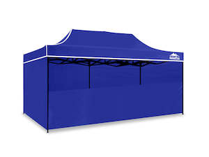 Internet only: Gazebo C Silver coated roof 3x6m Blue