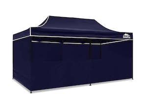 Gazebo C Silver coated roof 3x6m Navy