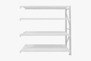 Longspan Shelving 1.5M - Add-on Bay 4 Layer Grey White