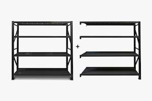 Longspan Shelving 2M - Add-on Bay 4 Layer Black