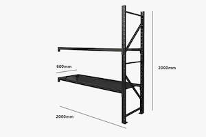 Longspan Shelving 2M - Add-on Bay 2 Layer Black