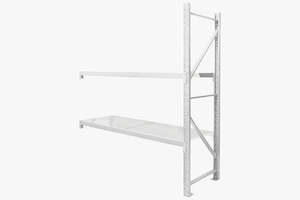 Longspan Shelving 2M - Add-on Bay 2 Layer Grey White