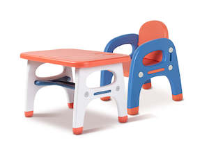 Dinosaur table and chair Set 1+2 Orange Blue