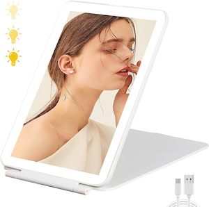 DS BS Travel Mirror Rechargeable Makeup Mirrors-White