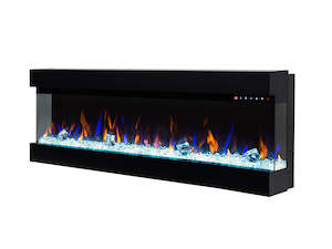 Internet only: DS 60”Wall Mounted Recessed Electric Fireplace With Three Sided Viewing