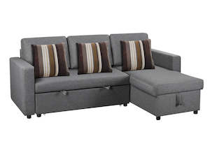 Internet only: Corey Linen Sofa Bed Grey with Pillow