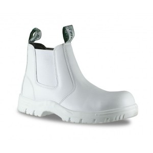 Footwear: Bata Hercules White Slip On Safety Boots