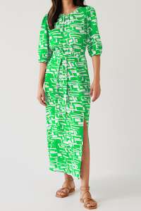 Mackenzie Dress | Green Geo