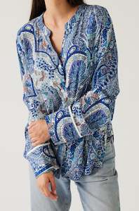 Serve Top | Blue Paisley