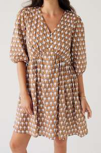 Tilly Mini Dress | Gold Print