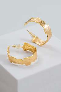 Hammered Gold Hoops