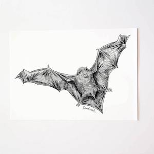 Screen printing: Bat/Pekapeka Art Print