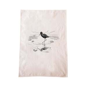 Screen printing: Black Stilt/Kakī Tea Towel