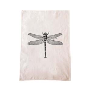 Screen printing: Dragonfly Tea Towel