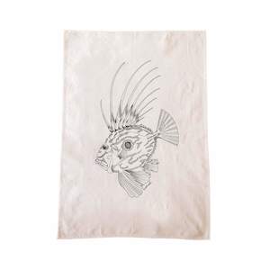 Screen printing: John Dory Tea Towel