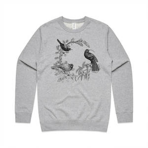 Screen printing: Kōkako huia saddleback/tīeke Sweatshirt