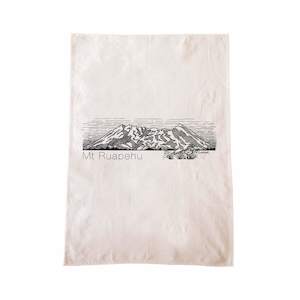 Screen printing: Mt Ruapehu Tea Towel