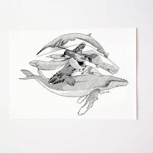 Whales Art Print