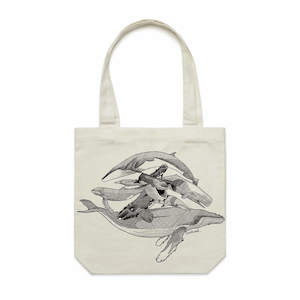 Screen printing: Whales Tote Bag